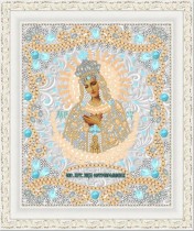 "Богородица Остробрамская" Рисунок на ткани