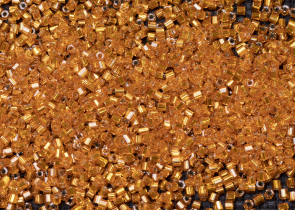 Бисер Чехия рубка 10/0 50г 97000 прозрачный оранжевый с серебряным прокрасом